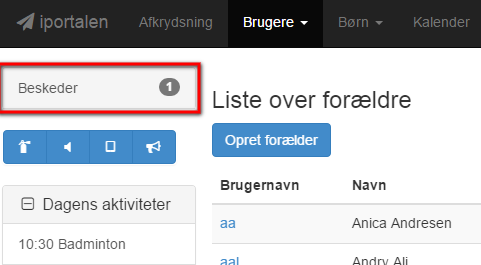 Beskedmodtagetmini