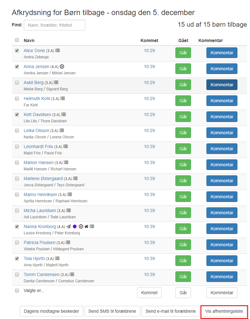 afheningsliste lille